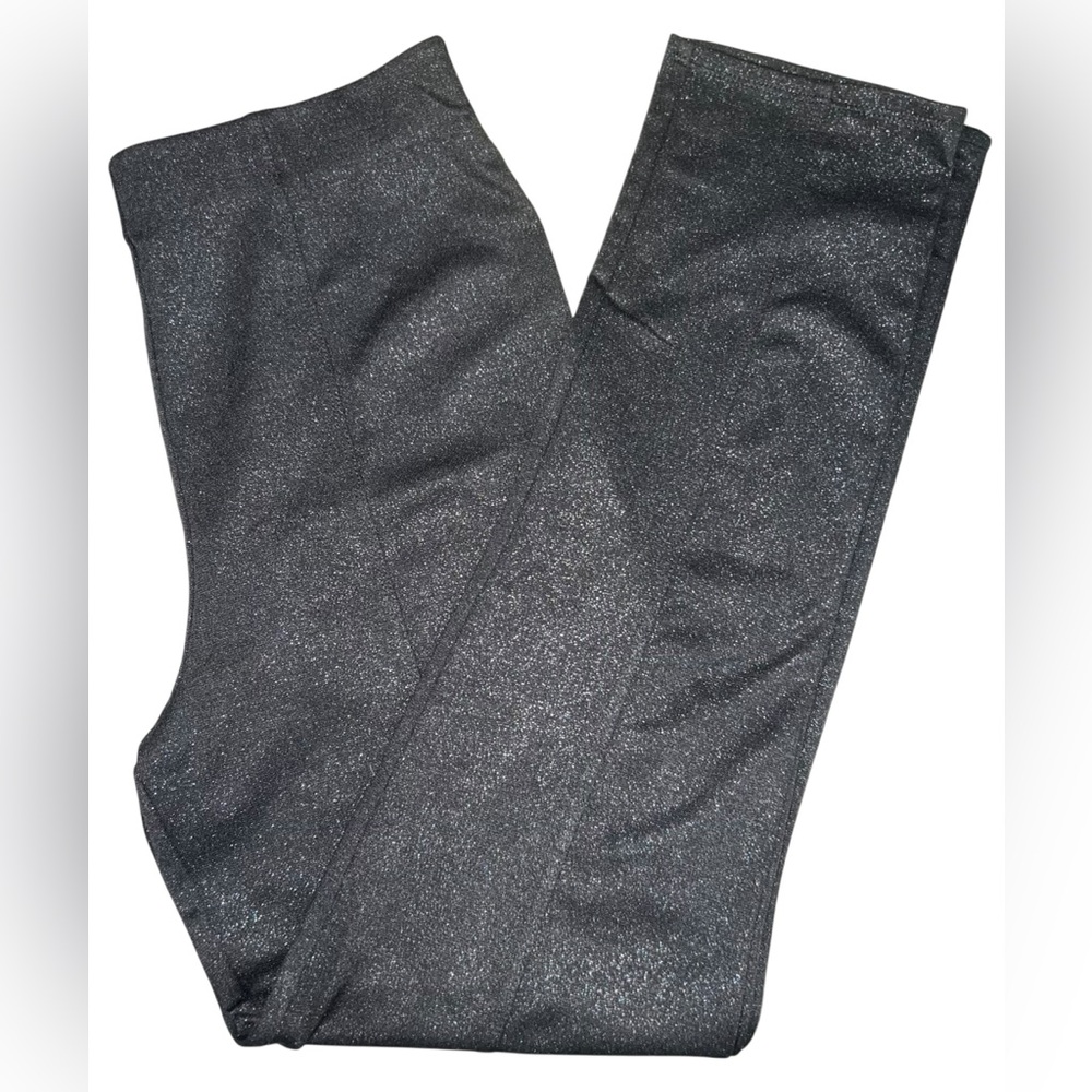 Live To Be Spoiled Women’s Black Gold Glitter Knit Leggings NWT Size L - Picture 2 of 6